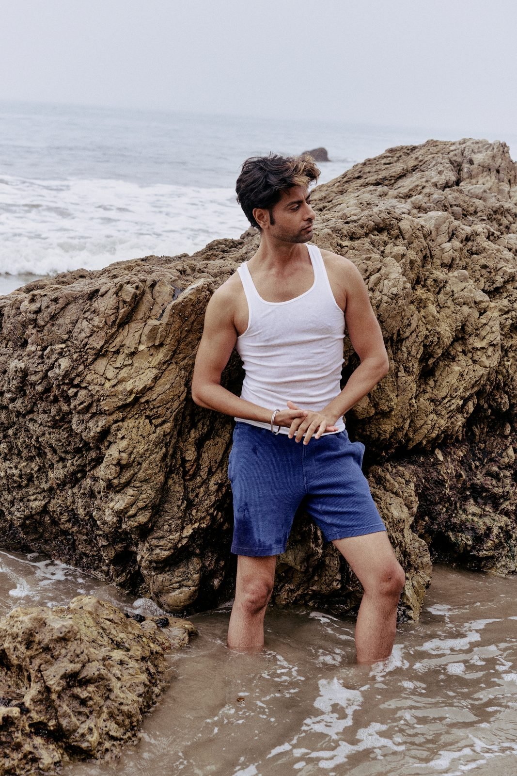 White tank at the shoreline
