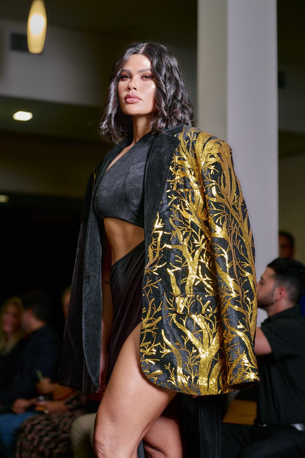 Gold sequined blazer
