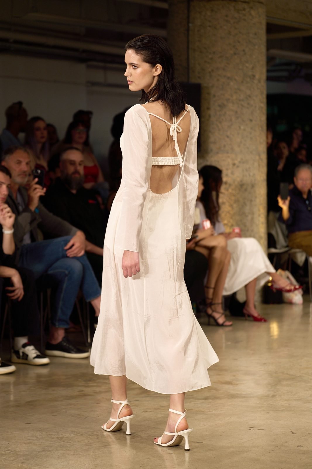 White backless dress